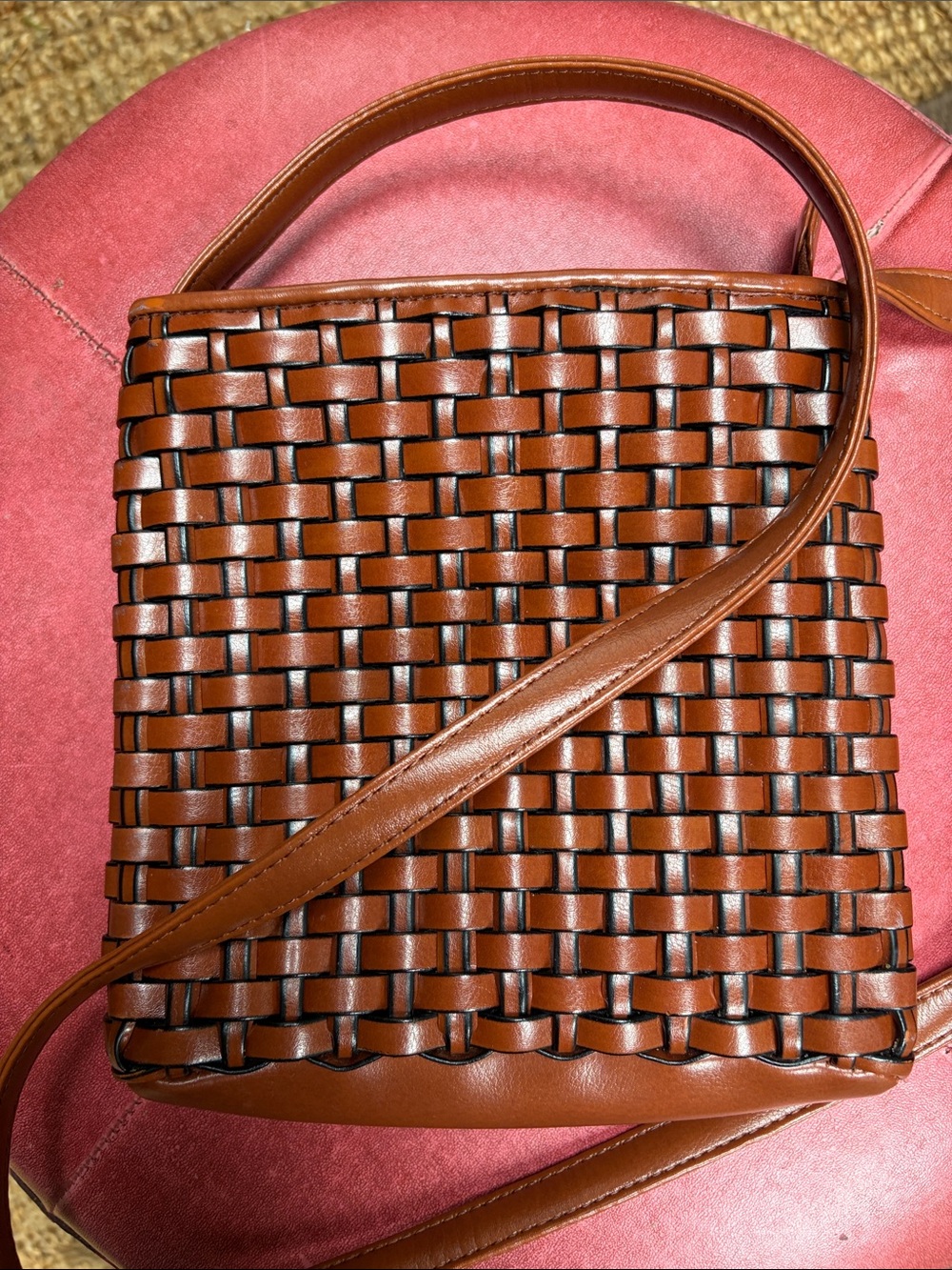 Nine West Woven Crossbody Shoulder Bag in Brown